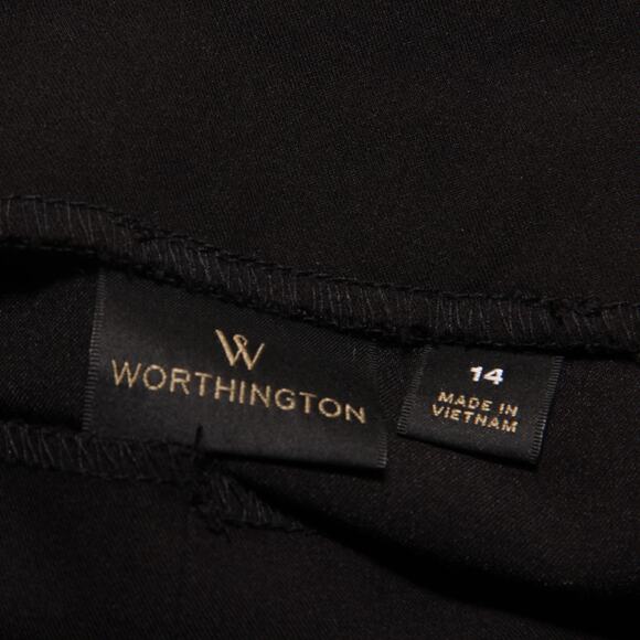 Worthington Black Crop Wide Leg Pants Size 14 High Waist - Picture 7 of 8